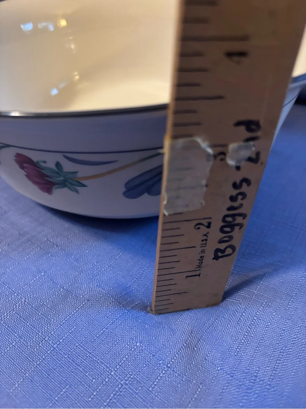 Lenox Chinastone Poppies on Blue 8.5” Bowl